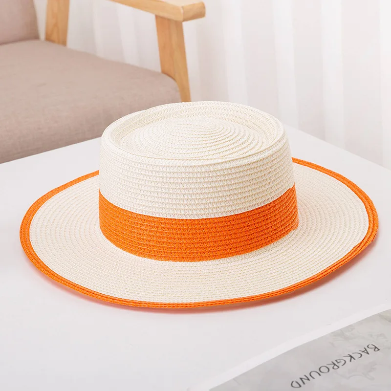 Chapéu de proteção solar superior plana vintage, tecelagem respirável chapéu de torta de aba larga, viseira verão, 2023