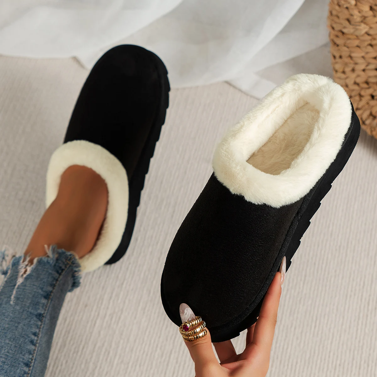 Women's Fluffy Slippers Canada | EvaCozy™ Warm Winter Shoes