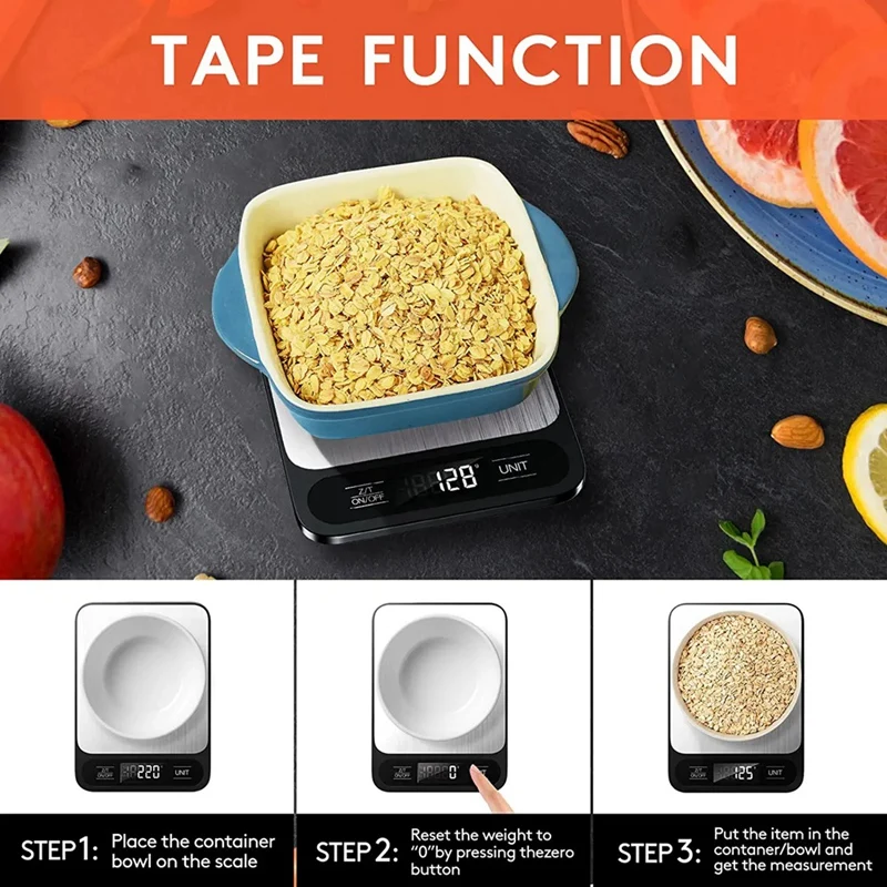 Food Kitchen Scale, Digital Grams and Ounces for Weight Loss