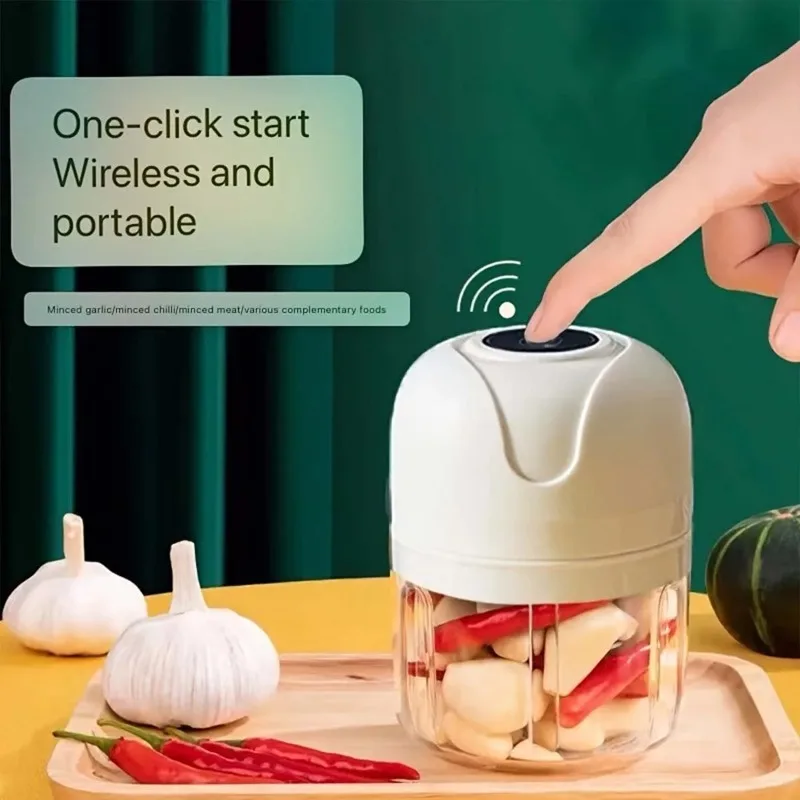 250ML Multi-Function Kitchen Mincer Mini Electric Food Chopper Portable Meat & Vegetable Grinder for Kitchen and Outdoor Use