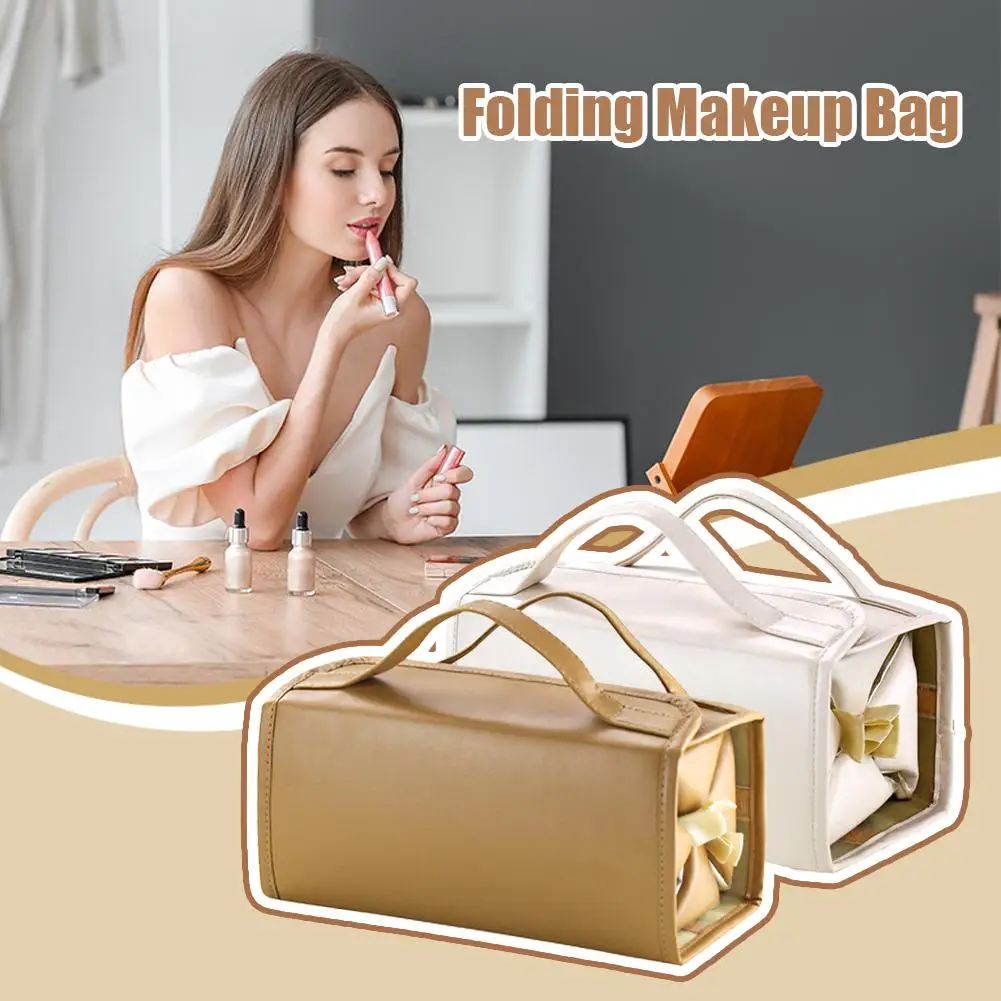 

Travel Separable Cosmetic Bag Women PU Make Up Bags Brushes Lipstick Beautician Storage Makeup Toiletry Organizer V0Y4
