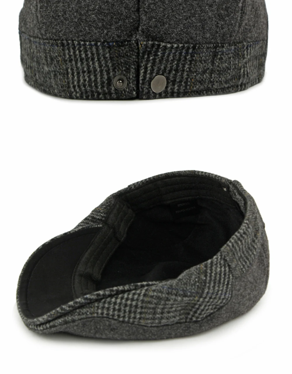 HT4939 Herren Berets Neue Dicke Warme Herbst Winter Wolle Baskenmütze Hut Frauen Männlich Weiblich Ivy Flache Kappe Fleece Gefüttert Einstellbare Baskenmütze Kappen – Detail 14