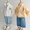 Kids Baby Girls Boys Long Sleeve Embroidery Bear Solid Zipper Top Clothes Outwear Infant Children Summer Sun Protection Jackets