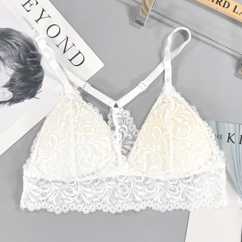 Women Bra Wireless Bras Lingerie BH Lace Sexy Bralette Push Up Plus Size Y-line Straps Backless Lace Bras Large Size