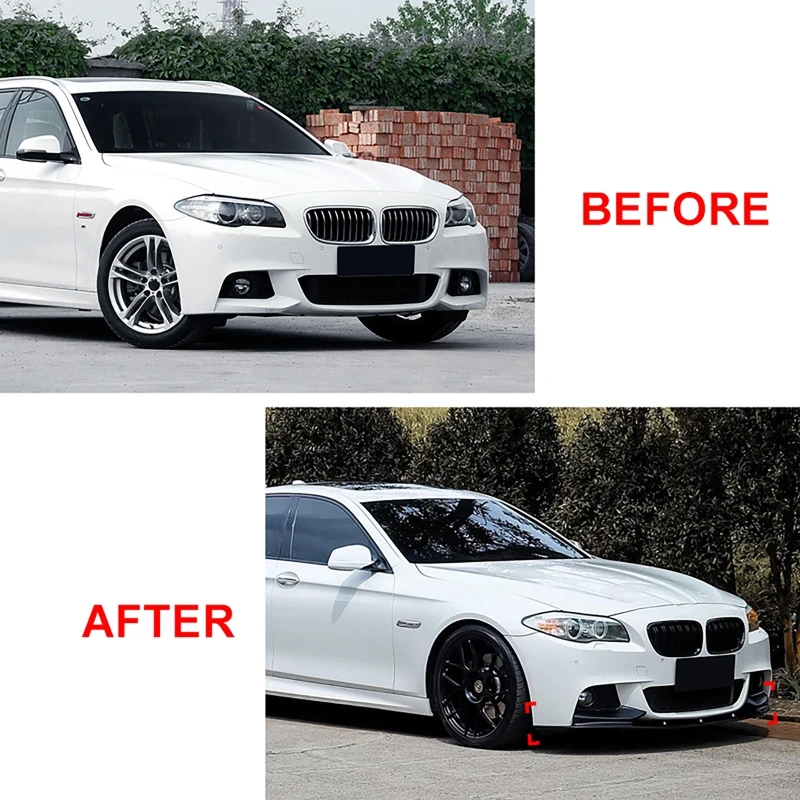 BMW 5 시리즈 F10 F11 M 스포츠 M550d 535 528 2011-2017용 프론트 범퍼 립 디퓨저 스포일러 키트 스플리터 가드 커버