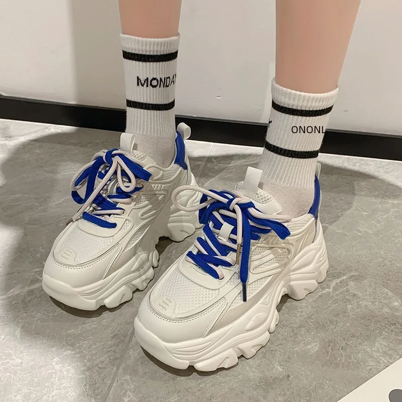 Women shoes casual sneakers women sneakers Women Versatile Commute Thick Bottom Dad Shoes Casual Height Increasing Sports Shoes Spring/summer