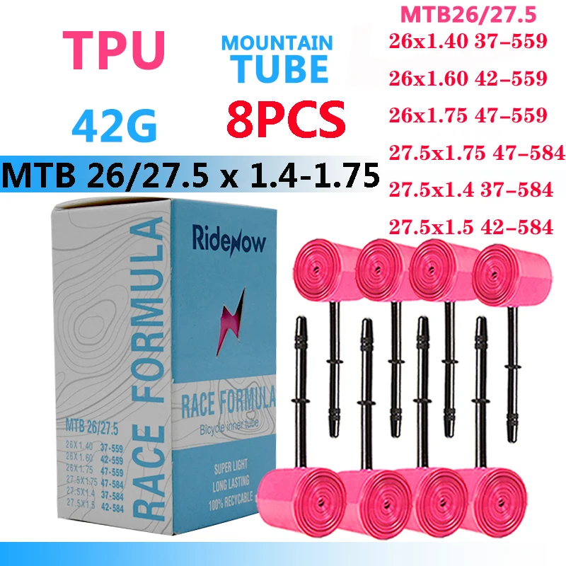 RideNow TPU Fahrradschläuche 2er Pack - Ultraleicht Für MTB & E-Bike