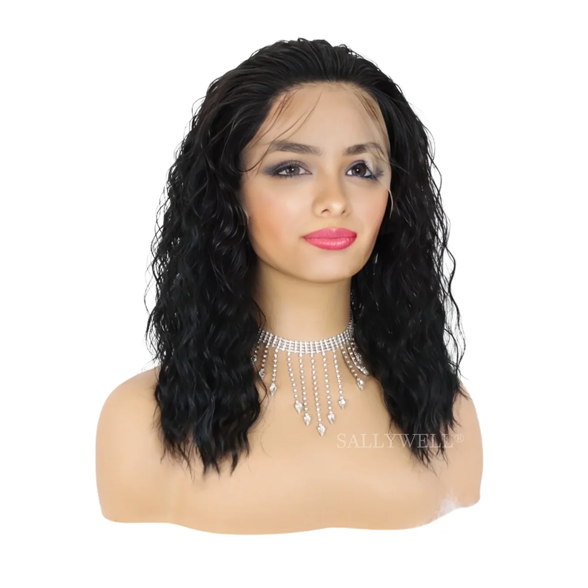 Deep Curly Short Bob Wig Heat-Resistant Glueless Synthetic Wig Deep Wave 13*3 Lace Front Wig Pre Plucked Natural Hairline