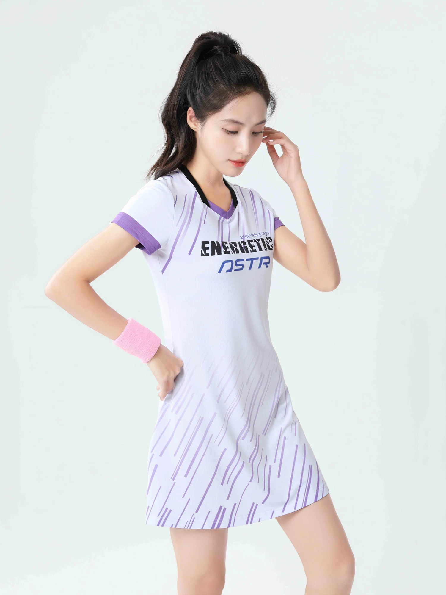 Sport Woman Tennis Dress Spring&Summer New Badminton Wear Skirt Short-Sleeve Quick Dry Slim Workout Sportswear for Ladies