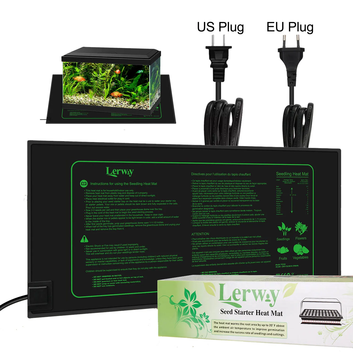 Home Brewing Heating Mat Indoor Plants Germination Waterproof Heating Pad Propagation Clone Starter Mat EU/US Plug