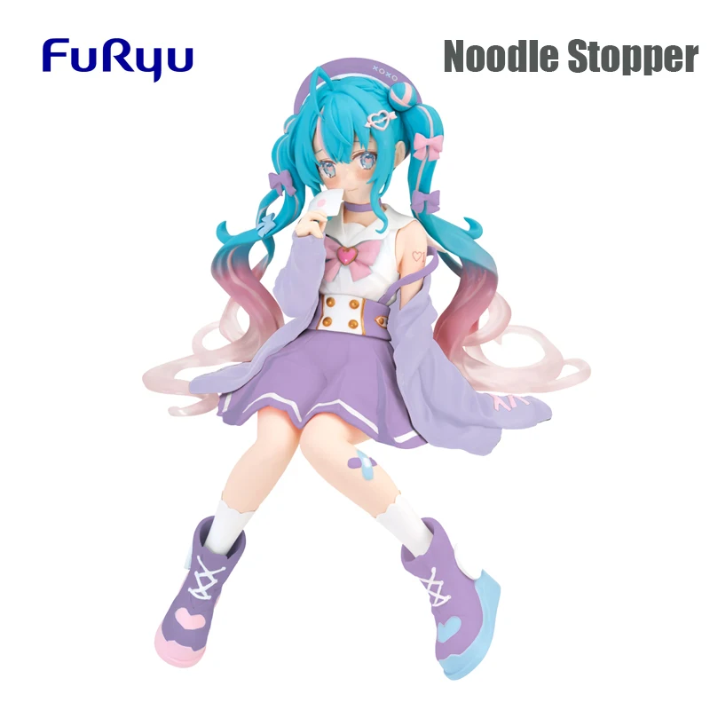 

Аниме оригинальный FuRyu Вокалоид лапша стопор Hatsune Miku фиолетовая Матросская форма Miku 14 см фигурка модель игрушки для детей подарок