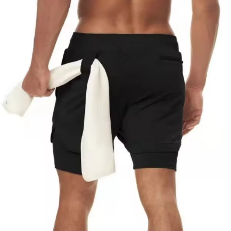 Men Running Shorts 2 In 1 Double-deck Sport Shorts Sportswear Gym Fitness Short Pants Training Jogging Bottom Men's Clothing