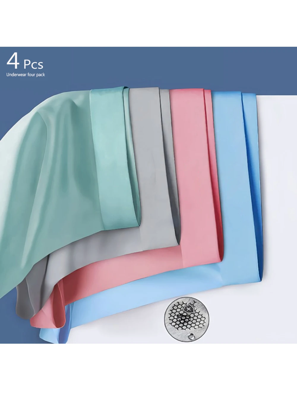 4 Stück Herren Höschen dünne Unterwäsche schnell trocknende atmungsaktive Shorts Eis Seide Boxer Unterhose Mode neue Herren Boxer – Detail 2