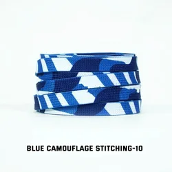 Dazzling Blue Striped Tie - Dye Gradient Flat Shoelaces - Vibrant Unisex Sneaker Laces - 160cm (Blue camouflage)