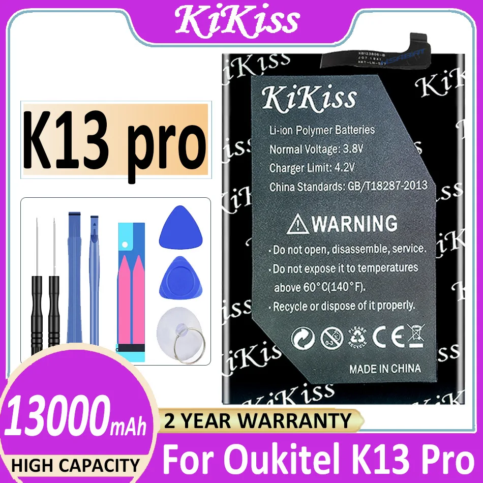 

Мощный аккумулятор KiKiss 13000 мАч для Oukitel K13 pro K13pro Bateria