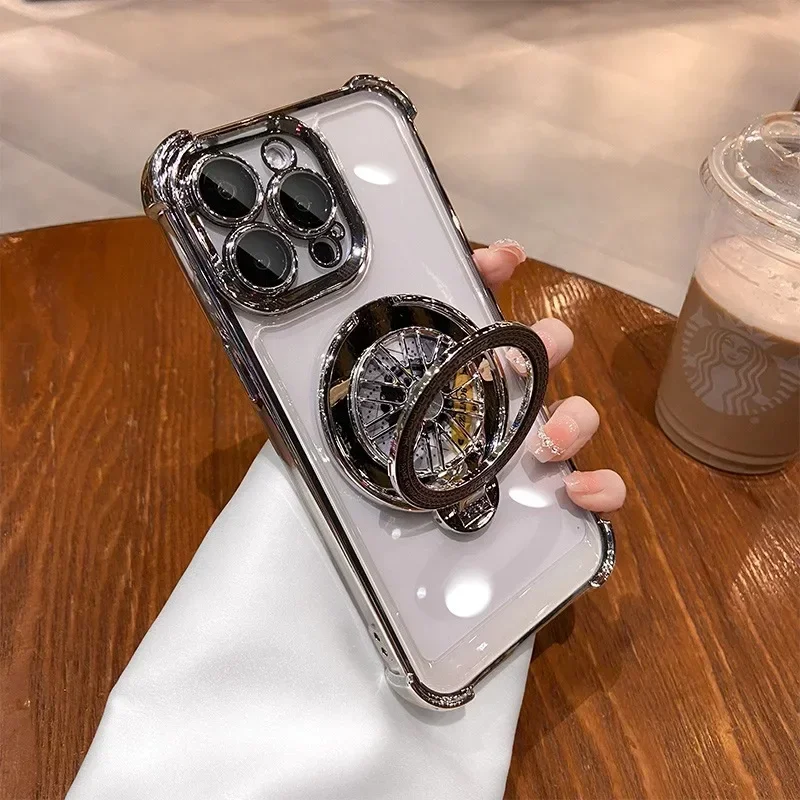 Shockproof Airbags Armor Magnetic Transparent Phone Case