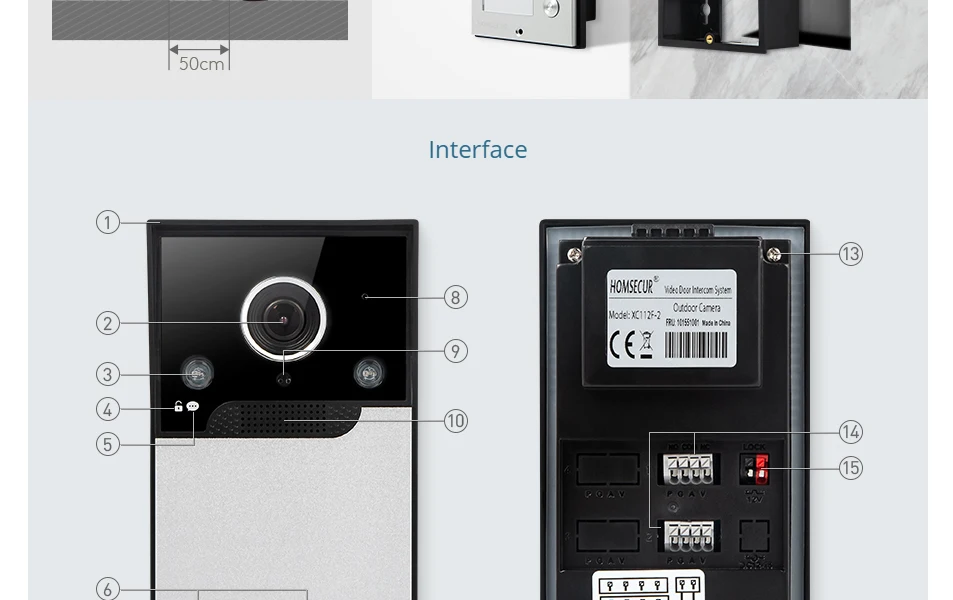 Sf7ecd94ca3cf4820950f720af2de4c17O XC112F-2 HD Waterproof Doorbell Camera with 2 Call Buttons for XSL 4 Wire 1080P Video Door Phone Intercom Home Security 2 Flats