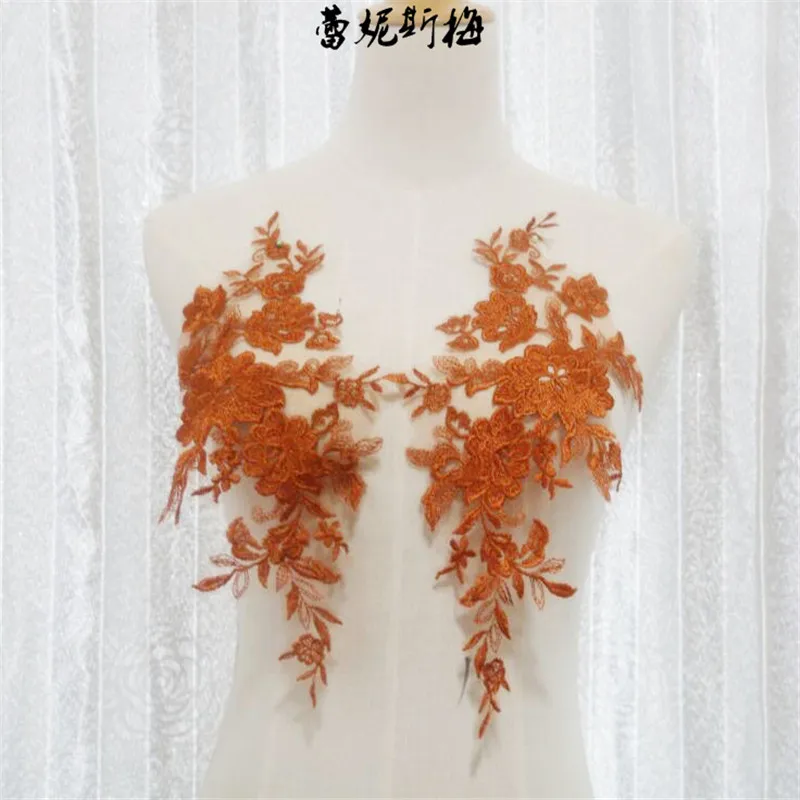 Elegant Floral Embroidery Lace Applique – 45 Colors Wedding Dress Trims