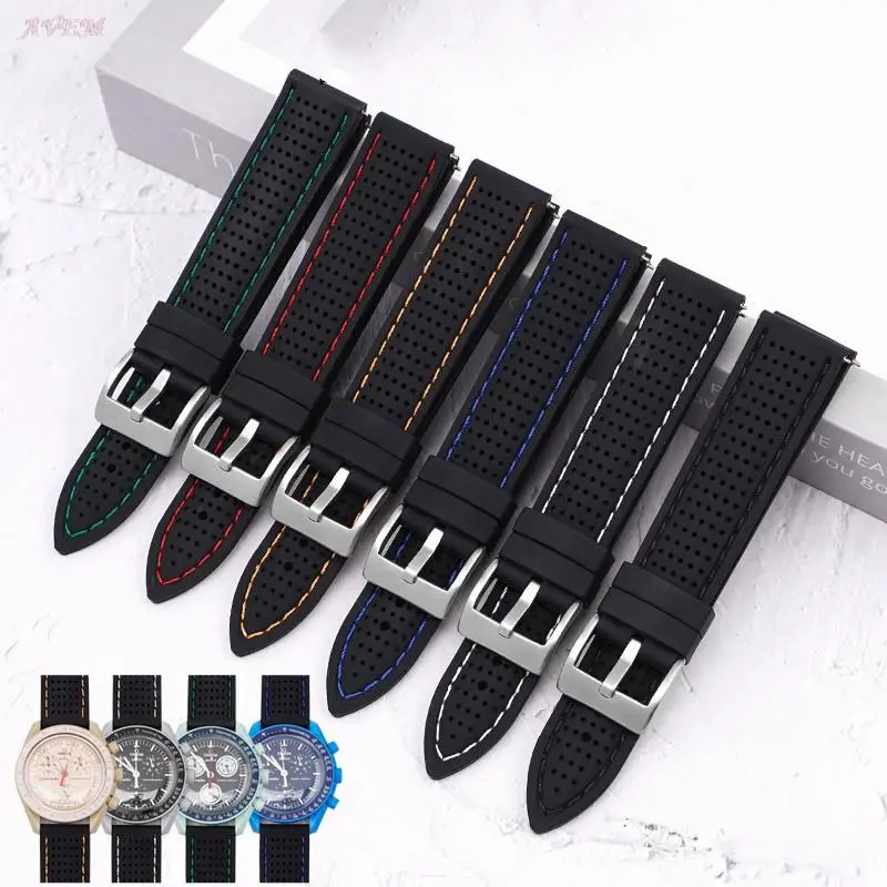 Cinturino Sportivo Adatto Per Omega Moon Soft Waterproof Rubber Bracciale Bnad Da Polso In Silicone 20Mm Accessori Per Orologi Per Swatch