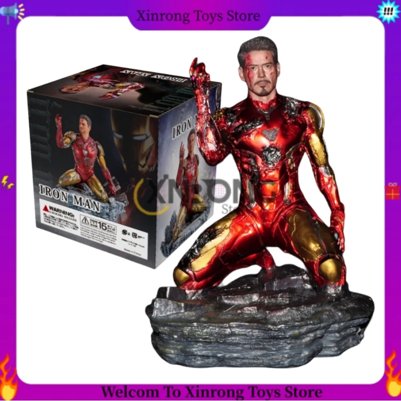 

16cm The Avengers Endgame Iron Man Mk85 Snap Your Finger Gk Kneeling Statue Boxed Figure Collection Decoration Birthday Toy Gift