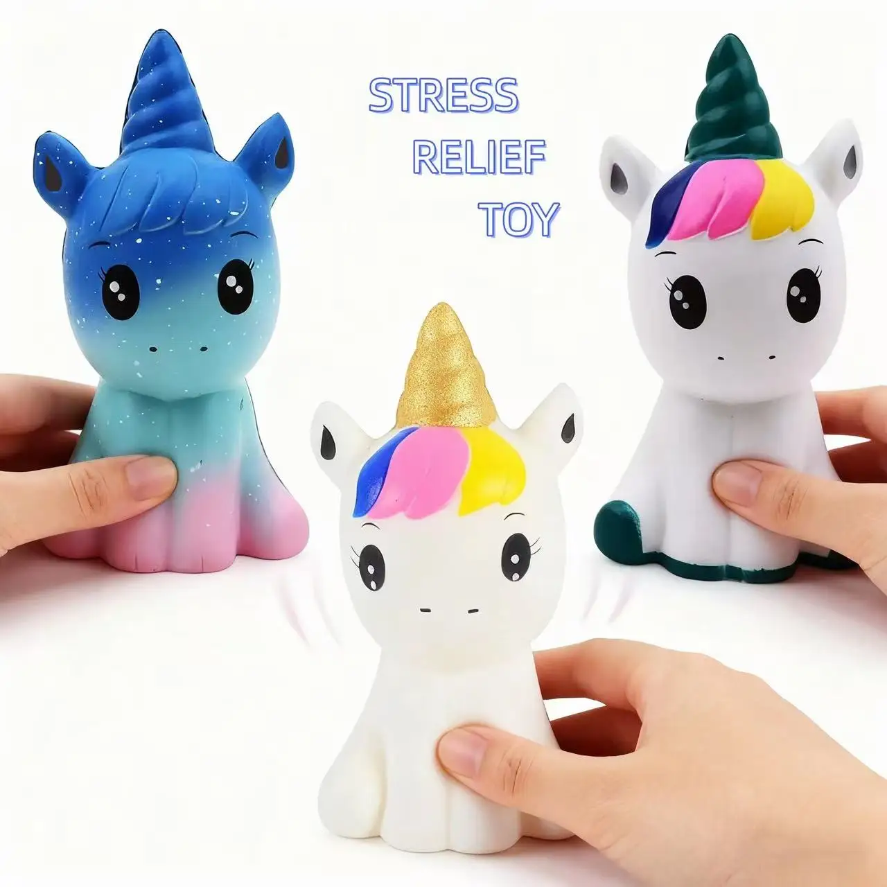Squishy süße Einhorn-Simulationstierpuppe, PU, langsam steigend, duftend, weiches Squeeze-Spielzeug, Stressabbau, für Kinder und Erwachsene, Weihnachtsgeschenk