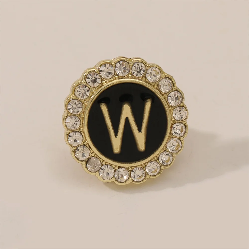 Initial Letter Brooch Pins For Women & Men - 2PCS Gold & Silver Rhinestone Alphabet Pins - View #7