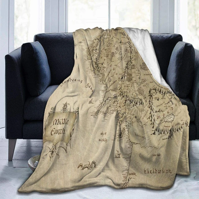 Middle Earth Map Blanket, Middle Earth Carpet, Middle Earth Fleece