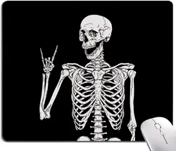 Cool Mouse Pad with Black Human Skeleton Design Premium-Textured Mouse Mat Waterproof Non-Slip Rubber Base for Office Laptop