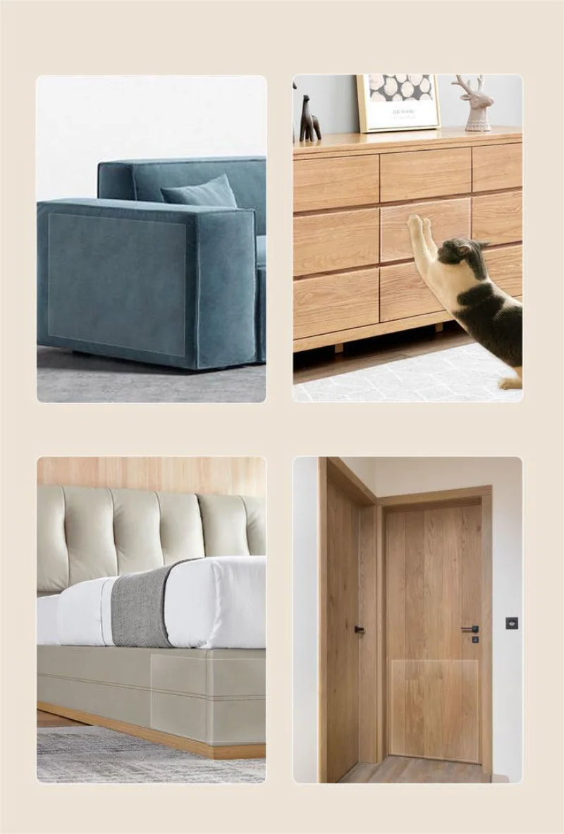 PVC Sofa Stickers PVC Transparent Protection Sofa Stickers Training Cat Scratching Durable For Furniture Sofa Table Chair
