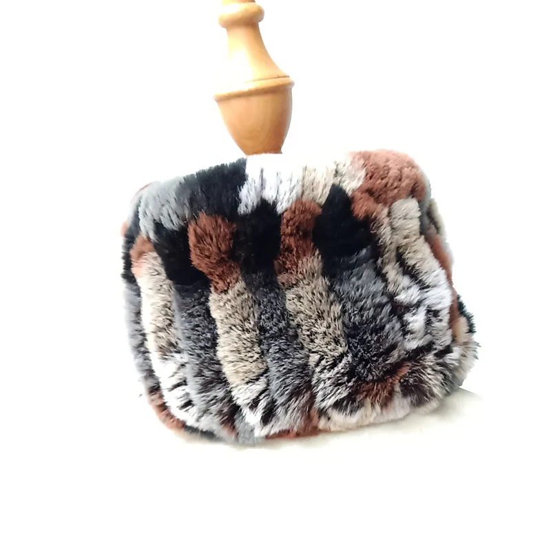 

Шарф женский зимний из натурального меха кролика Рекс, модная теплая вязаная повязка на голову, шарф