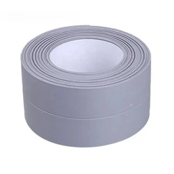 Durable Waterproof PVC Sealing Tape for Bathroom Surfaces - Self - Adhesive Wall Sticker (Grey)