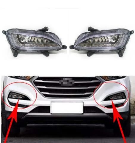 

Fog Light For Hyundai Tucson 2015~2018 Fog Lamp Car Front Bumper Grille Signal Lamp Driving Fog Lights Assembly
