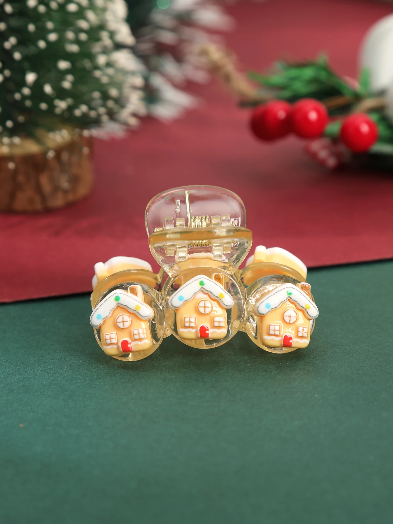 Christmas Tree Hair Claw Mini Small Cute Hairpin Crab Hair Grip Girls Green Red Festival Hairpin Fashion Hair Accessories