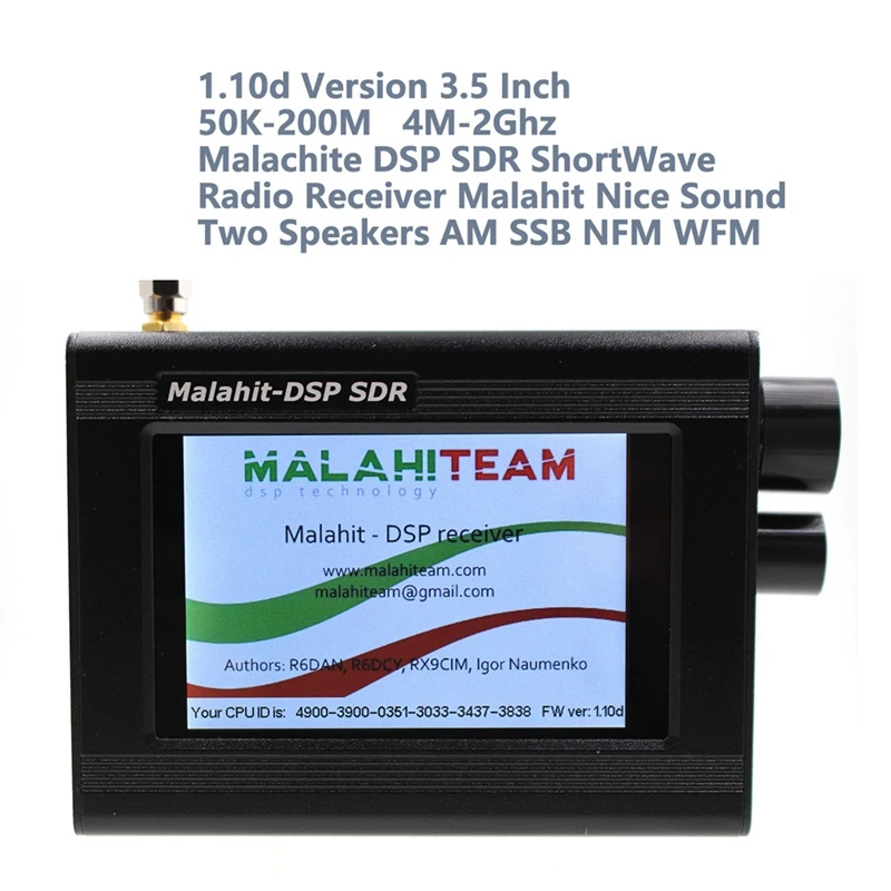 Malahong-dsp sdr 50k-3.5 m 200m-2ghz Marachiteレシーバーuhf am ssb nfmwfm短波受信機用の 1.10dバージョン400インチ AliExpress