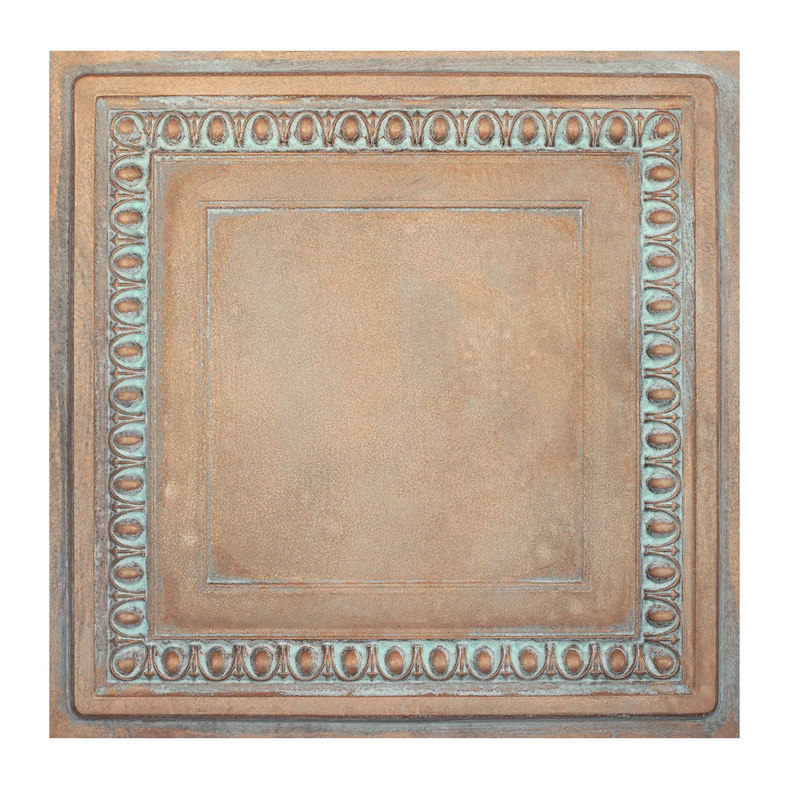 

Suspended Ceiling tiles PVC Faux Tin Painting Panel Wall Decor for Cafe Club PL06 Weather copper
