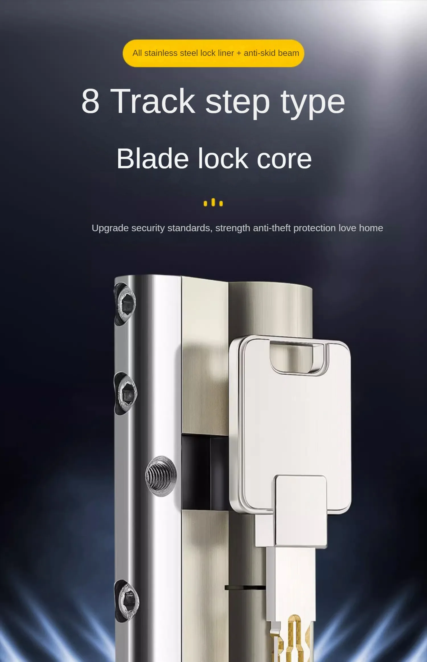 Description Picture 3 of itemEuropean Standard High Quality Cylinder Door Lock All Copper Lock Core for Anti-theft Household Lock At The Entrance 7-Pcs Keys