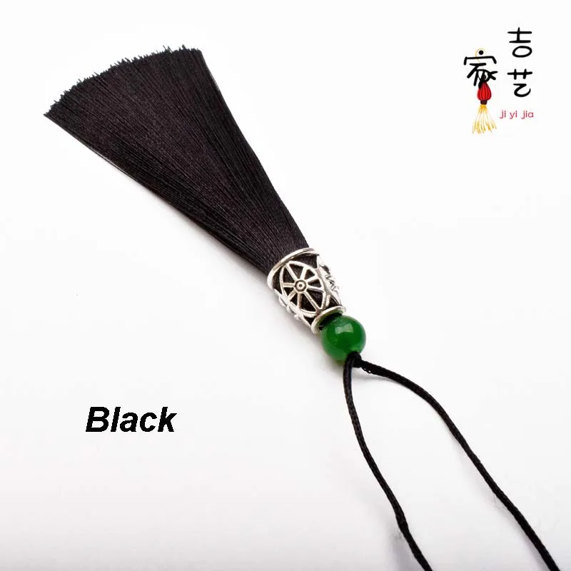 2/5 Stück Hohle Legierungs-Hutquasten Seidenfransen Blumenquasten-Zierborte Dekorative Schlüsselquasten für Vorhänge und Heimdekoration – Detail 5