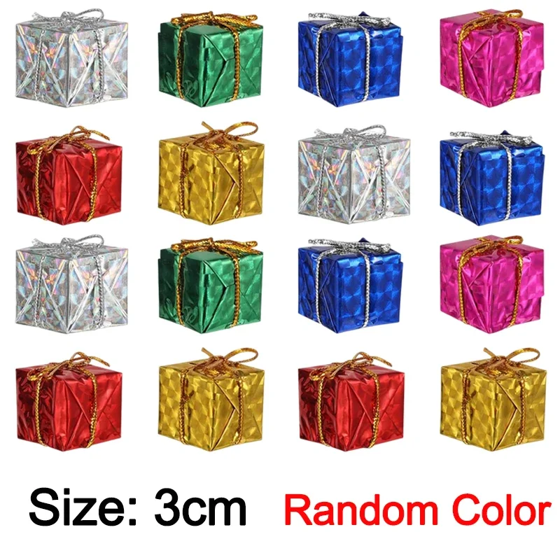 thumbnail image 1 of 6-120 piezas Mini cajas de regalo colgantes para árbol de Navidad, adornos de caja de espuma cuadrados coloridos, decoraciones para fiestas de Año Nuevo y Navidad al por mayor, 1 of 5
