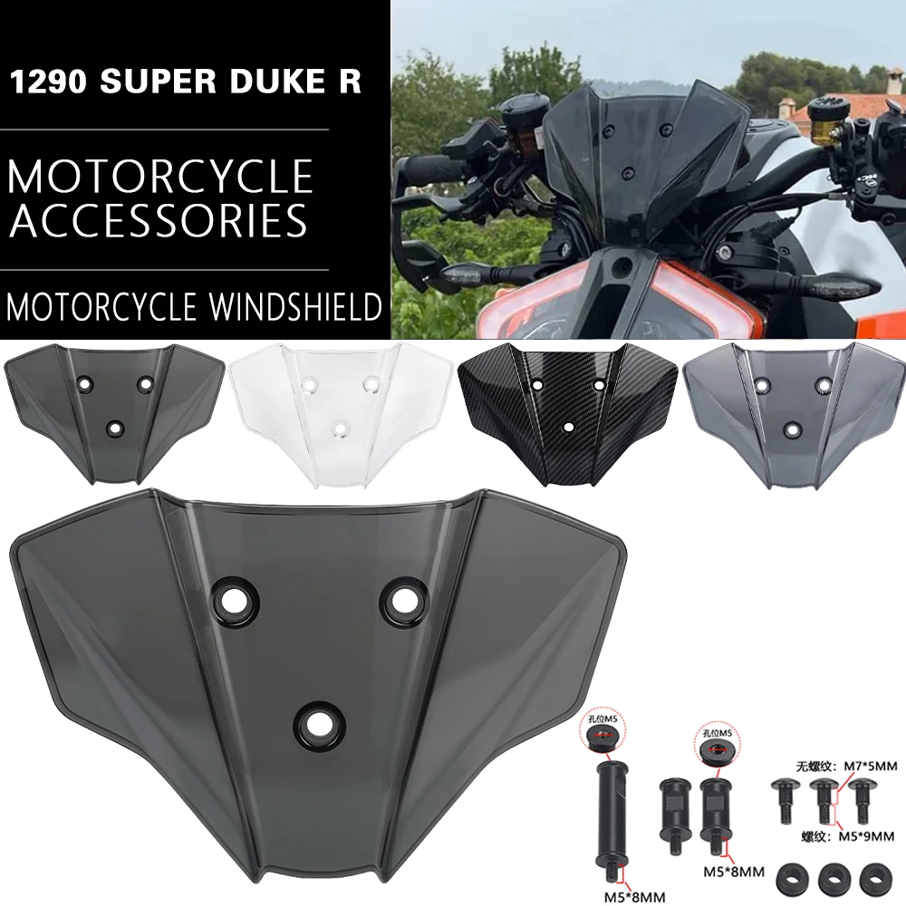 

For 1290 SuperDuke R MY20 1290 Super Duke R 2020 2021 2022 Fly screen air Deflector 2023 2024 Motorcycle Windshield Windscreen