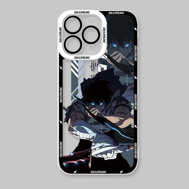 Crystal Clear Protective Phone Case with Solo Leveling Design