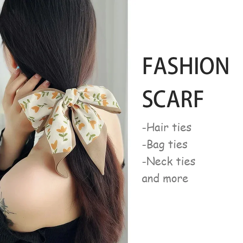 5pcs/set Series Silk Satin Scarf Women Cloth Hair Bands Headdress Accessories Lady Scarves Ribbon Neck Ties for Bag Handle 2