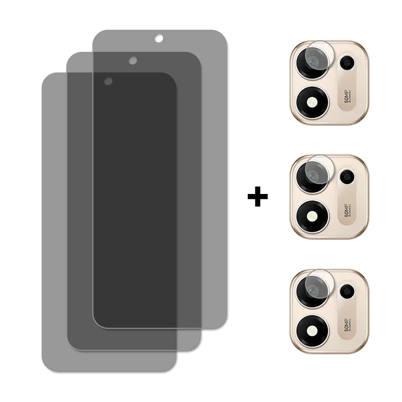 Premium Privacy Tempered Glass Screen Protector & Camera Lens Film