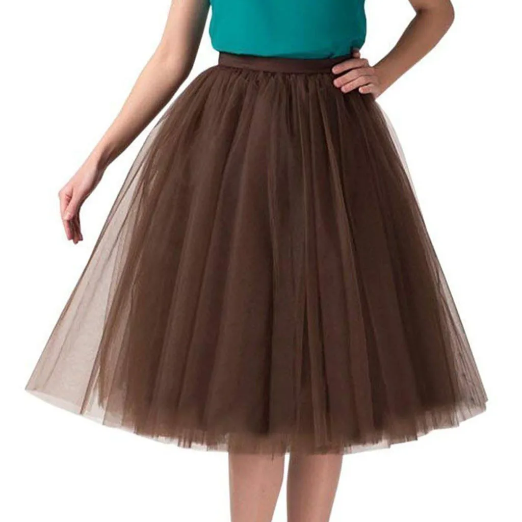 Womens Knee Length Tulle Performance Skirt