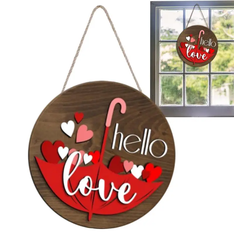 

2024 Valentine's Day Door Sign Wall Pendant Farmhouse Rustic Door Decor Wooden Sign Garland Door Hanging Decor Accessories