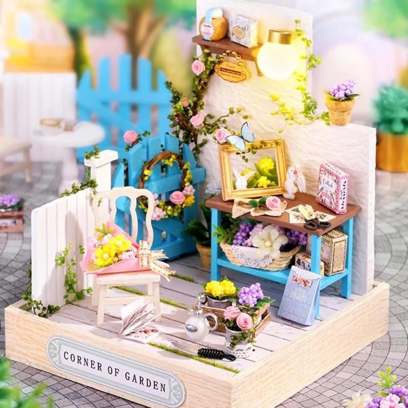 DIY Dollhouse Miniature with Furniture Wood Mini House Kits Room Decorations Craft Gift for Teens Adults Women Men 3