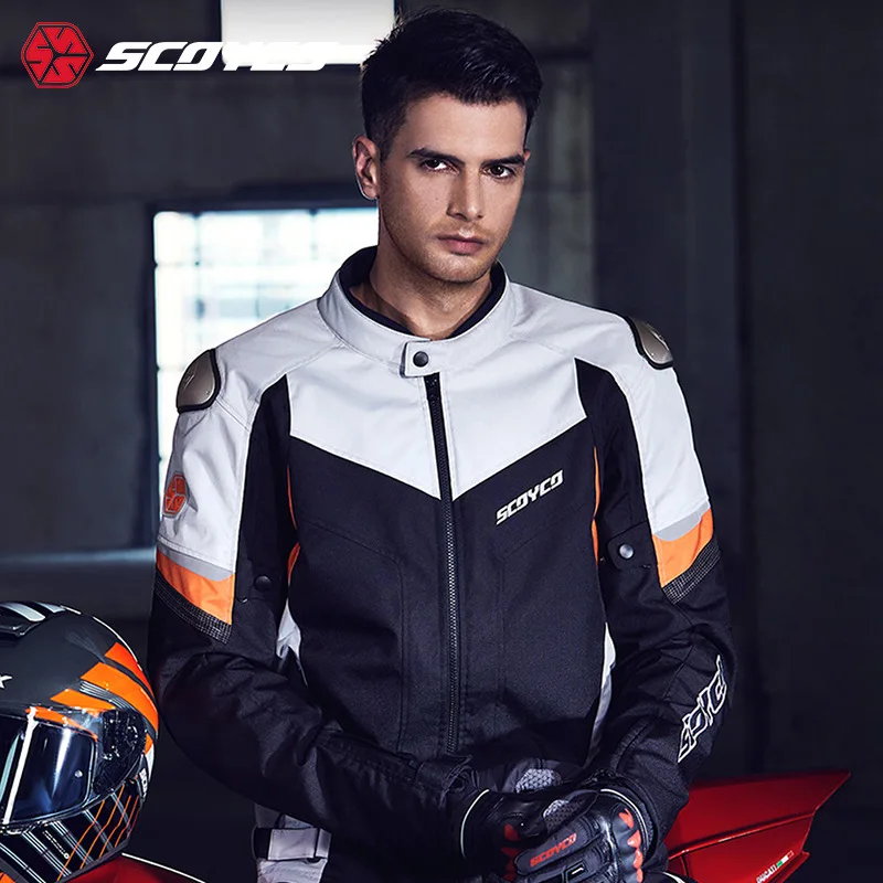 SCOYCO Autumn Winter Cycling Clothing Anti-fall Breathable Men Detachable Liner Protection Waterproof Motorcycle Rid