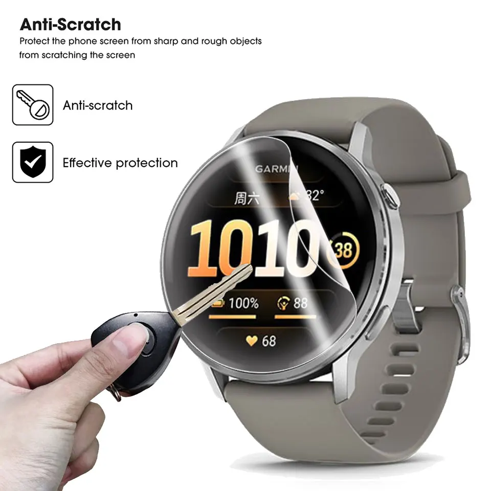 Garmin Venu 4 45mm 41mm용 소프트 하이드로겔 필름, 스크래치 방지 스크린 보호필름, Garmin Venu 3 3S/Venu 4용 투명 필름 액세서리