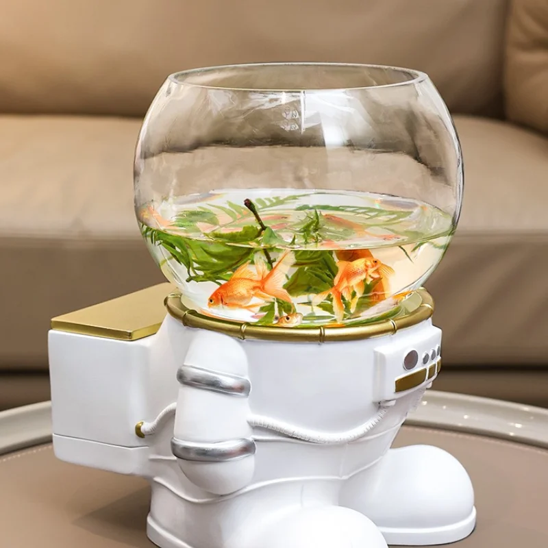 

Creative New Glass Small Fish Tank Living Room Small Table Decoration Landscape Decoration Transparent round Fish Globe