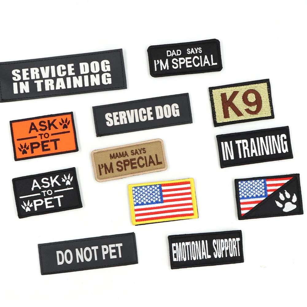 Personalized Patches For Dog Harness Collar Vest K9 Tags Sticker Label Custom Tactical Patch Bundle Name ID Sticker