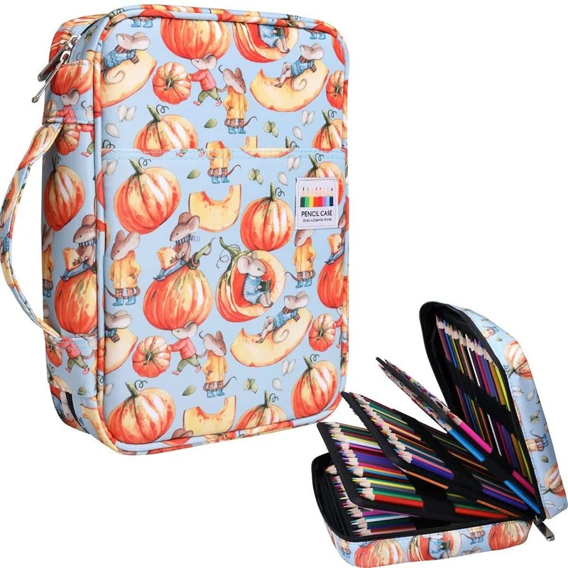 

160 Slot Pencil Bag Box Large-capacity Storage Bag Sketch Color Lead Painting Marker Neutral Pen Bag Available for Men and Women